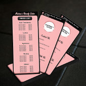 モダン ブラッシュ ピンク サロン ロゴ サービス プロフェッショナル ラックカード