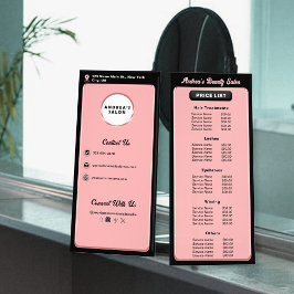モダン ブラッシュ ピンク サロン ロゴ サービス プロフェッショナル ラックカード