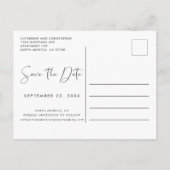 モダン ブラッシュ ピンク フラワーズ ウォーターカラー 案内ポストカード (裏面)