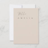 モダン ブラッシュ ピンク 無地 テーブル ゲスト 席札 (正面)