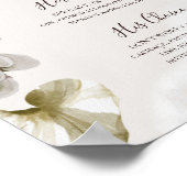 モダン ブラッシュ フラワール ウォーターカラー シグネチャードリンク ポスター (角)