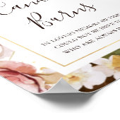 モダン ブラッシュ フローラル | ろうそく燃えます看板 ポスター (角)