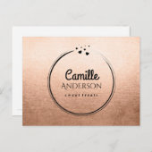 モダン ブランディング ポストカード ローズゴールド (正面/裏面)