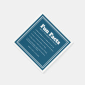 モダン ブルーとホワイトの豆知識 ウェディング スタンダードカクテルナプキン (角)