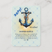 モダン ブルー アホイ！アンカー ナウチカル ベビーシャワー エンクロージャーカード (正面)