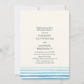 モダン ブルー ウォーターカラー ストライプ リハーサル ディナー 招待状 (正面)