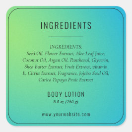 モダン ブルー グリーン 成分一覧 製品ラベル スクエアシール