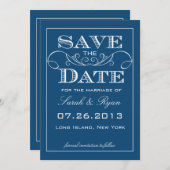 モダン ブルー セーブ・ザ・デート 発表 (正面/裏面)