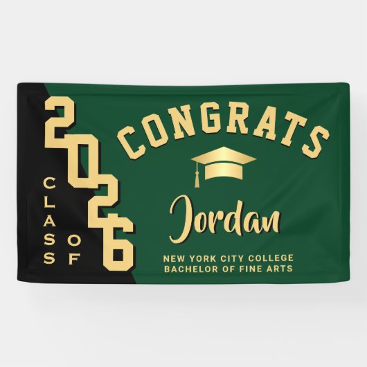 モダン ブルー ブラック 卒業クラス 2025 パーティー 横断幕 (横)