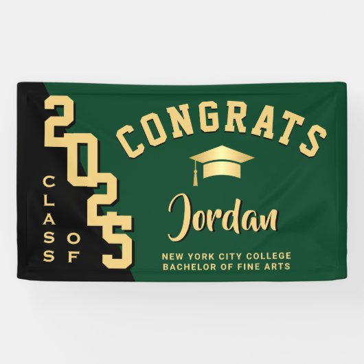 モダン ブルー ブラック 卒業クラス 2025 パーティー 横断幕 (横)