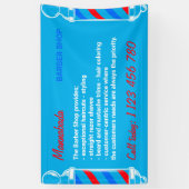 モダン ブルー ポール サプライ サービス バーバー ショップ 横断幕 (縦)