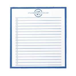 モダン ブルー モノグラム 名前 やることリスト ノートパッド