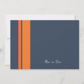 モダン ブルー レース カー ボーイ 誕生日 フォト 招待状 (裏面)