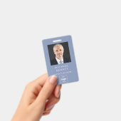 モダン ブルー 法人 写真付き ID カード バッジ (手持ち)