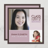 モダン ブロック 卒業パーティー 招待状 (正面/裏面)