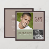 モダン ブロック 卒業パーティー 招待状 (正面/裏面)