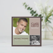 モダン ブロック 卒業パーティー 招待状 (スタンド正面)