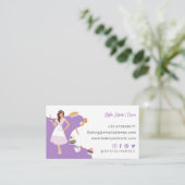 モダン プリティーウーマン スイートベーカリーサービス パープル 名刺 (スタンド正面)