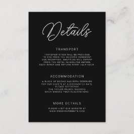 モダン プレイフル カリグラフィー ウェディング ディテールズ エンクロージャーカード