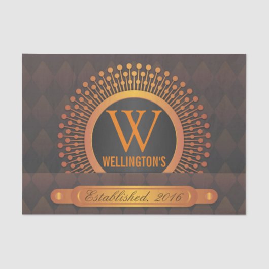 モダン プレッピー パーソナライズ モノグラム ファミリー ネーム 薄葉紙 (正面)