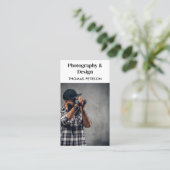 モダン&プロフェッショナルフォトグラファーQRコード 名刺 (スタンド正面)