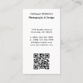 モダン&プロフェッショナルフォトグラファーQRコード 名刺 (裏面)
