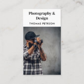 モダン&プロフェッショナルフォトグラファーQRコード 名刺 (正面)