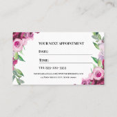 モダン、プロフェッショナルフローラメイク&ヘアサロン 名刺 (裏面)