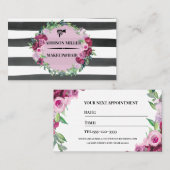 モダン、プロフェッショナルフローラメイク&ヘアサロン 名刺 (正面/裏面)