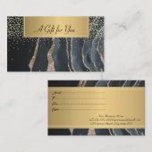 モダン,プロフェッショナルブラック大理石金ゴールド 割引カード (正面/裏面)