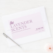 モダン&プロフェッショナルラベンダーキャンドル 長方形シール (封筒)
