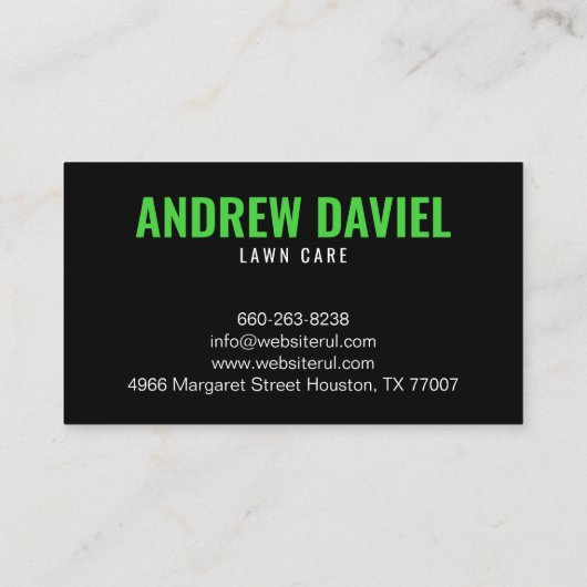 モダン&プロフェッショナルローン気に造園モウイング 名刺 (裏面)