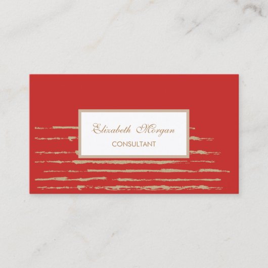 モダン プロフェッショナル おしゃれな ストライプ 名刺 (正面)