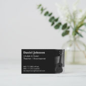 モダン、プロフェッショナル、ウクレレおよびギターの先生 名刺 (スタンド正面)