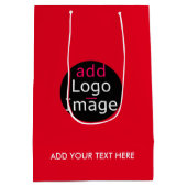 モダン プロフェッショナル カスタマイズ ビジネス レッド ミディアムペーパーバッグ (裏面)