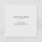 モダン プロフェッショナル ゴールド グレー カフェ スクエア B スクエア名刺 (裏面)