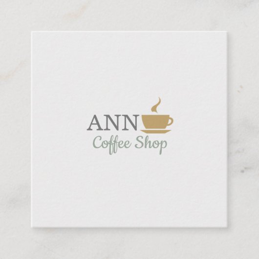モダン プロフェッショナル ゴールド グレー カフェ スクエア B スクエア名刺 (正面)