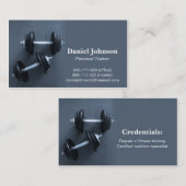 モダン、プロフェッショナル、フィットネス、パーソナルトレーナー 名刺 (正面/裏面)