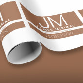 モダン プロフェッショナル ミニマル デザイン | ブラウン & ホワイト ラッピングペーパー