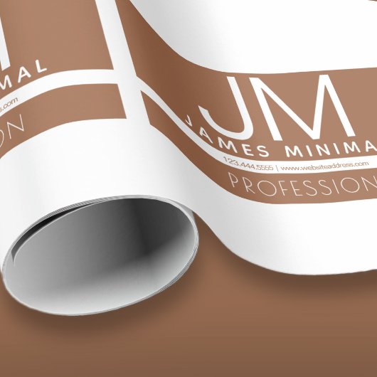 モダン プロフェッショナル ミニマル デザイン | ブラウン & ホワイト ラッピングペーパー