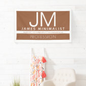 モダン プロフェッショナル ミニマル デザイン | ブラウン & ホワイト 横断幕 (インサイチュ)