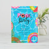 モダン プールパーティー 誕生日 招待状 (スタンド正面)