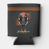 モダン ヘルメット レース モトクロス カスタム ネーム ブラック 缶クーラー (正面)