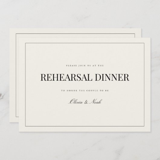 モダン&ベイエレガントゲリハーサルディナーカード サンキューカード (正面/裏面)