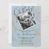 モダン ベイビーシャワー フォト ボーイ インビテーション (正面)