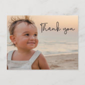 モダン ベイビーボーイ 1歳の誕生日 ありがとう ポストカード (正面)