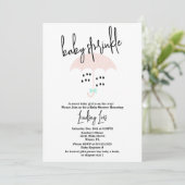 モダン ベイビー シャワー スプリンкл ピンク ティール 招待状 (スタンド正面)