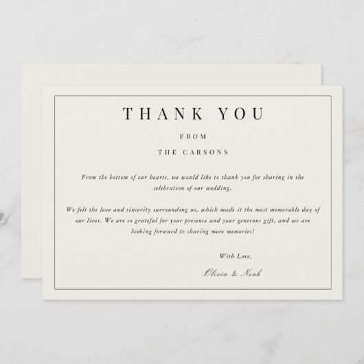 モダン&ベエエレガントジサンキューカード サンキューカード (正面/裏面)