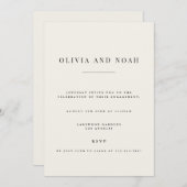 モダン&ベエレガントイジ婚約パーティ招待状 招待状 (正面/裏面)