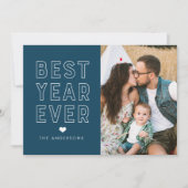 モダン ベストイヤー エバー ネイビー フォト シーズンカード (正面)